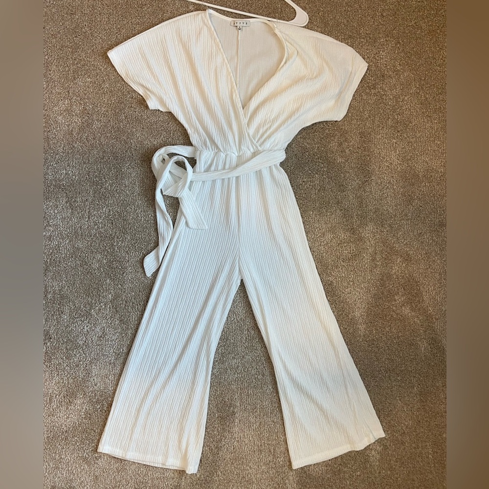 HYFVE White Textured Jumpsuit